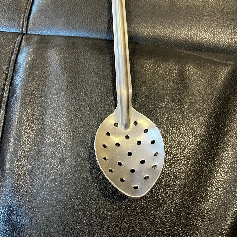 Stainless steel slotted perforated serving spoon